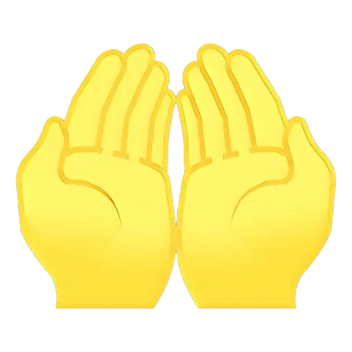 Yellow Open Hands Symbol