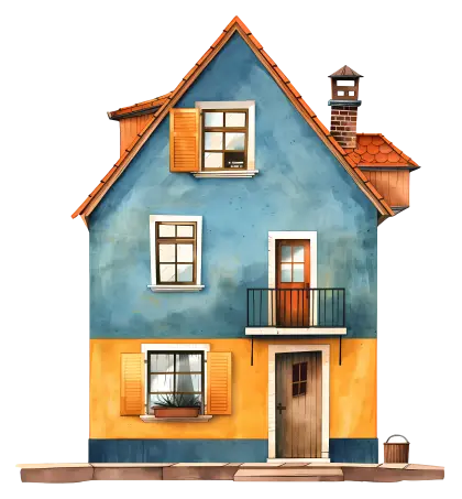 Colorful Two-Story House