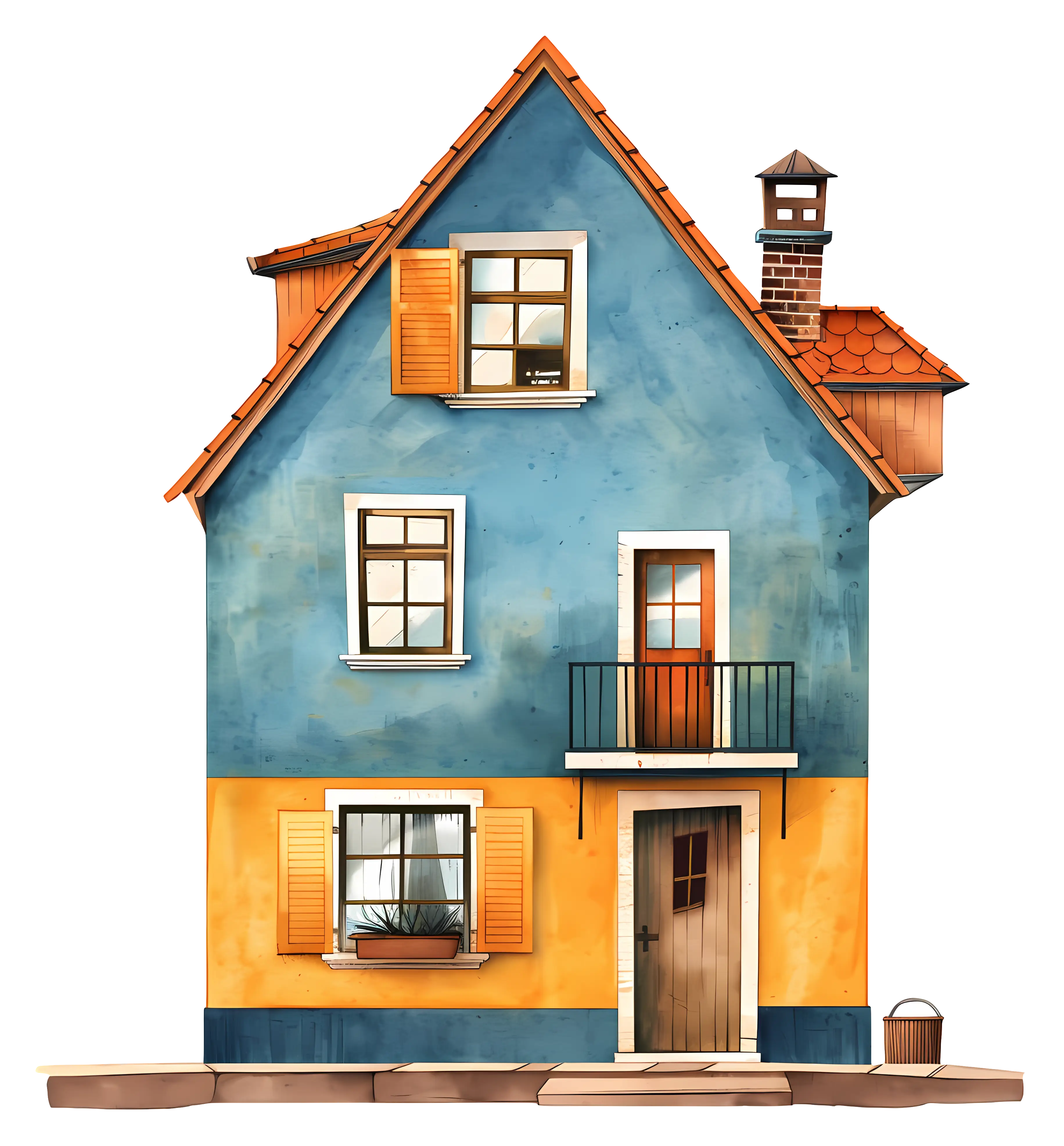 Colorful Two-Story House