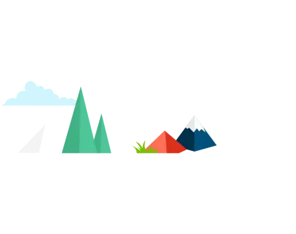 Minimal Mountain and Tree Vector Illustration