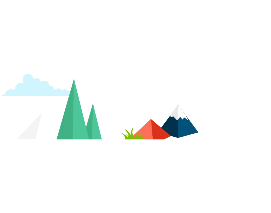 Minimal Mountain and Tree Vector Illustration