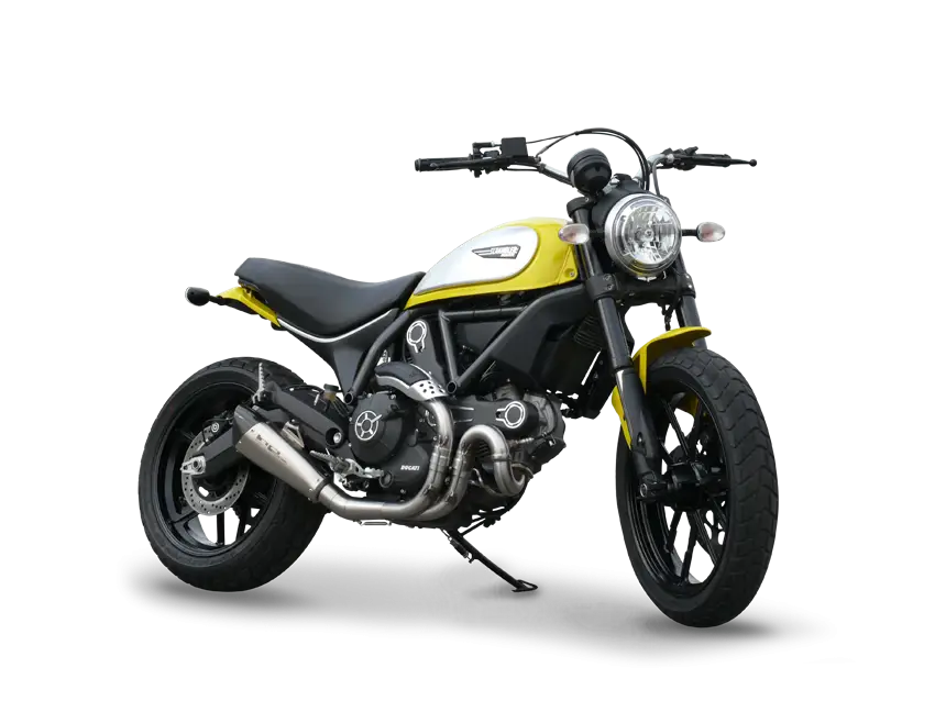 Yellow Cafe Racer Motorcycle with Retro Style
