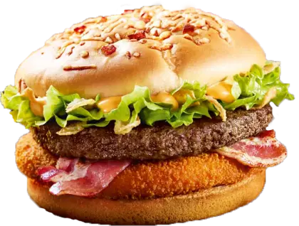 Burger with Bacon, Lettuce, and Cheese