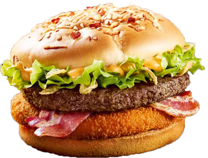 Burger with Bacon, Lettuce, and Cheese
