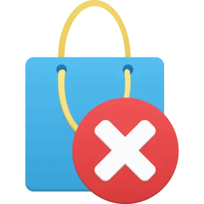 Rejected Shopping Bag Icon