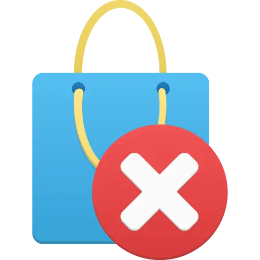 Rejected Shopping Bag Icon