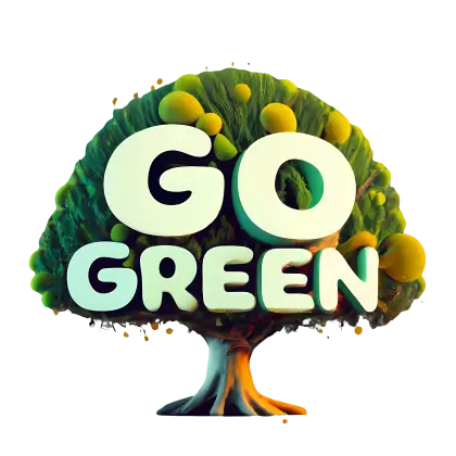 Environmental &#039;Go Green&#039; Tree Illustration