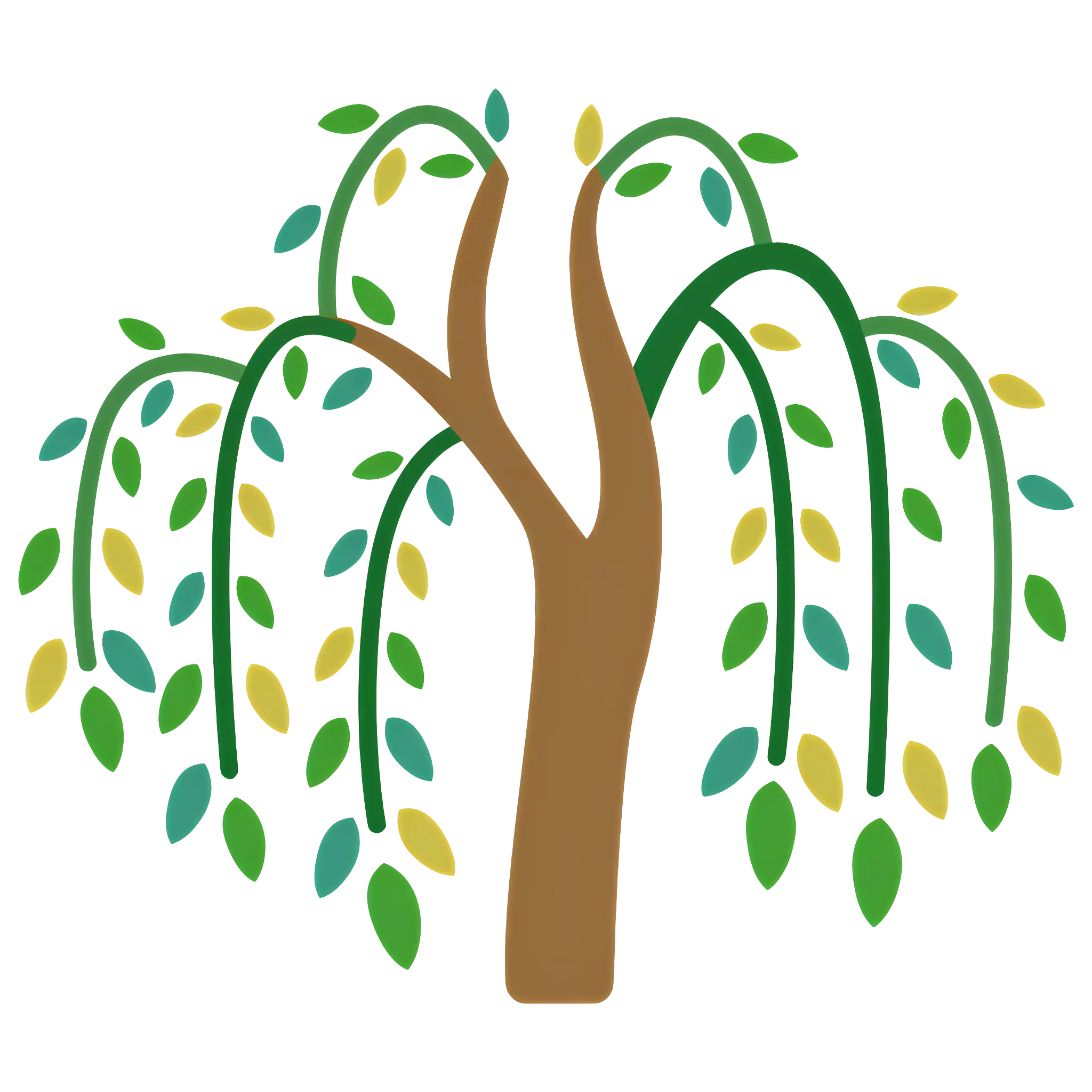 Simple Illustration of a Tree with Leaves