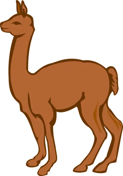 Brown Cartoon Llama Illustration