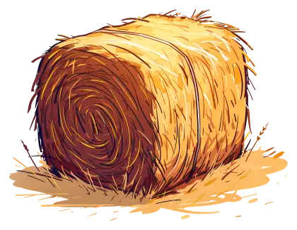 Farm Hay Bale Illustration