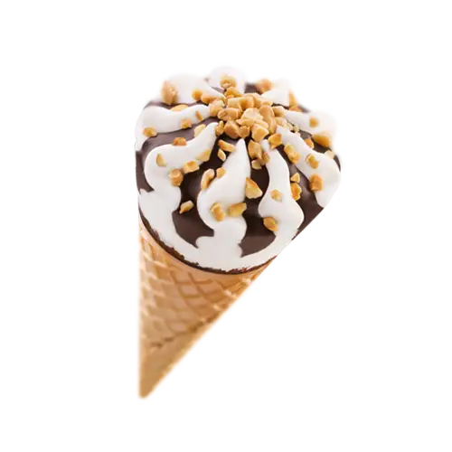 Chocolate-Dipped Ice Cream Cone with Nut Topping
