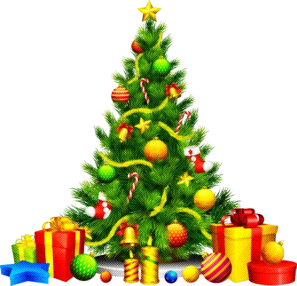 Decorated Christmas Tree with Gifts