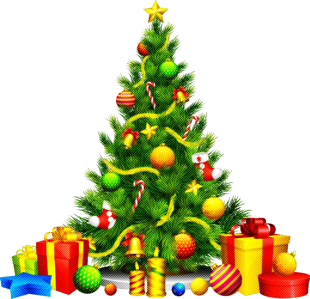Decorated Christmas Tree with Gifts