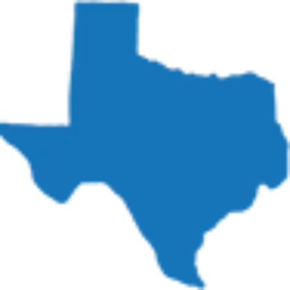 Blue Texas Map Silhouette