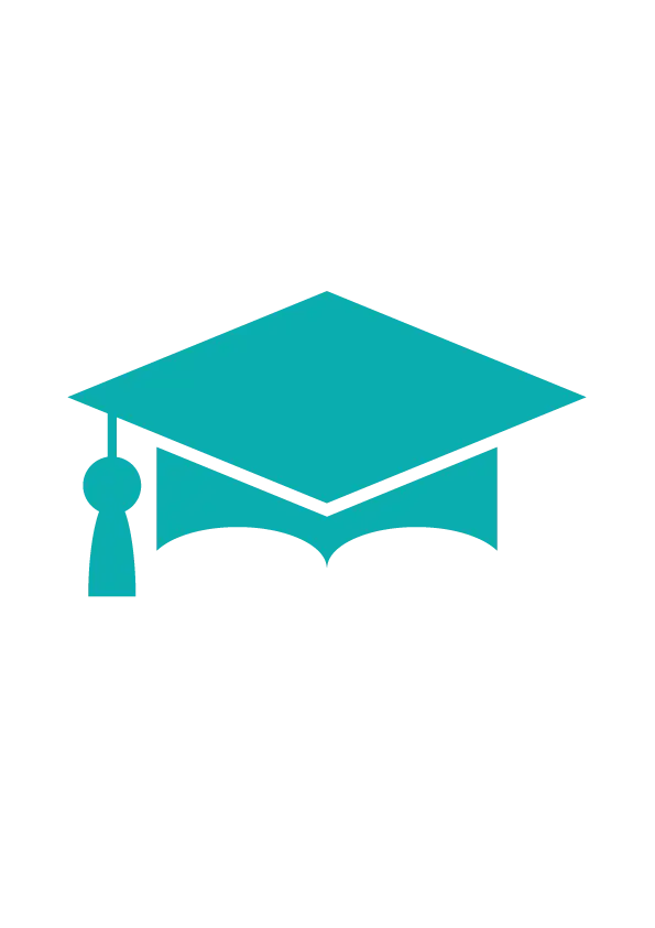 Turquoise Graduation Cap Illustration