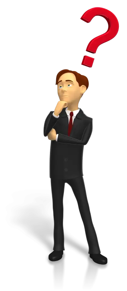 Thoughtful Businessman with Question Mark Overhead