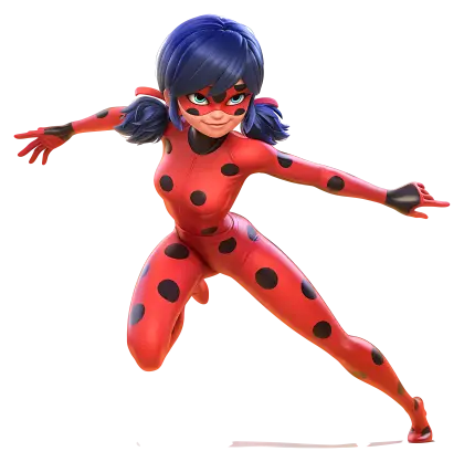 Superhero Girl in Dynamic Pose with Red Suit
