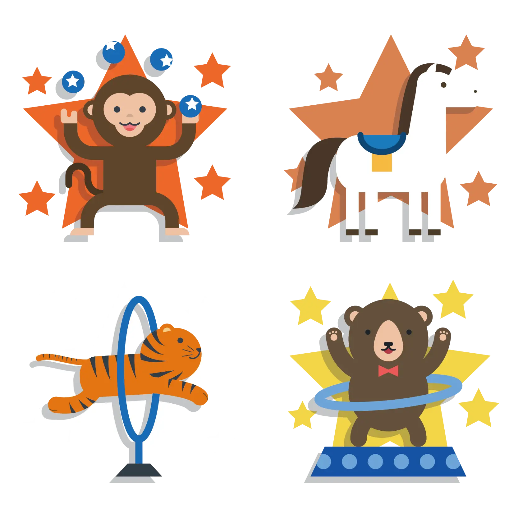 Circus Animals Performing Tricks