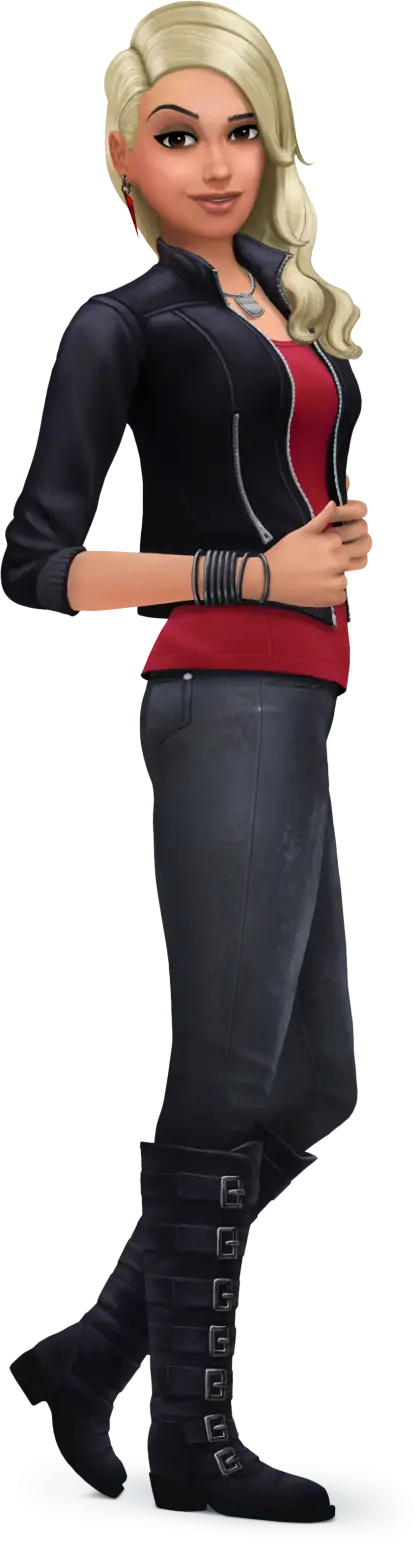 Sims Character in Black Jacket