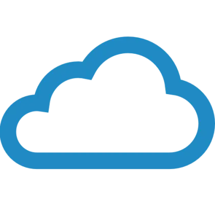 Blue Cloud Icon for Digital or Weather Concept