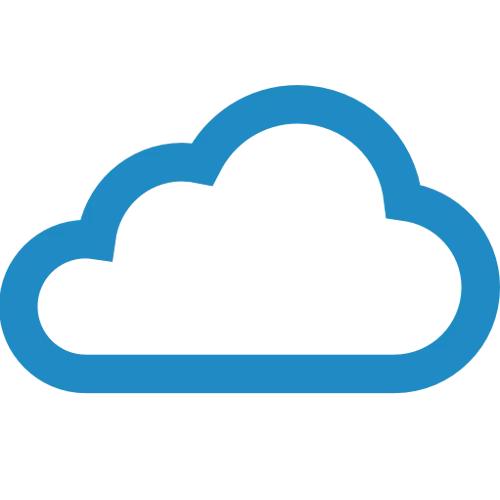 Blue Cloud Icon for Digital or Weather Concept