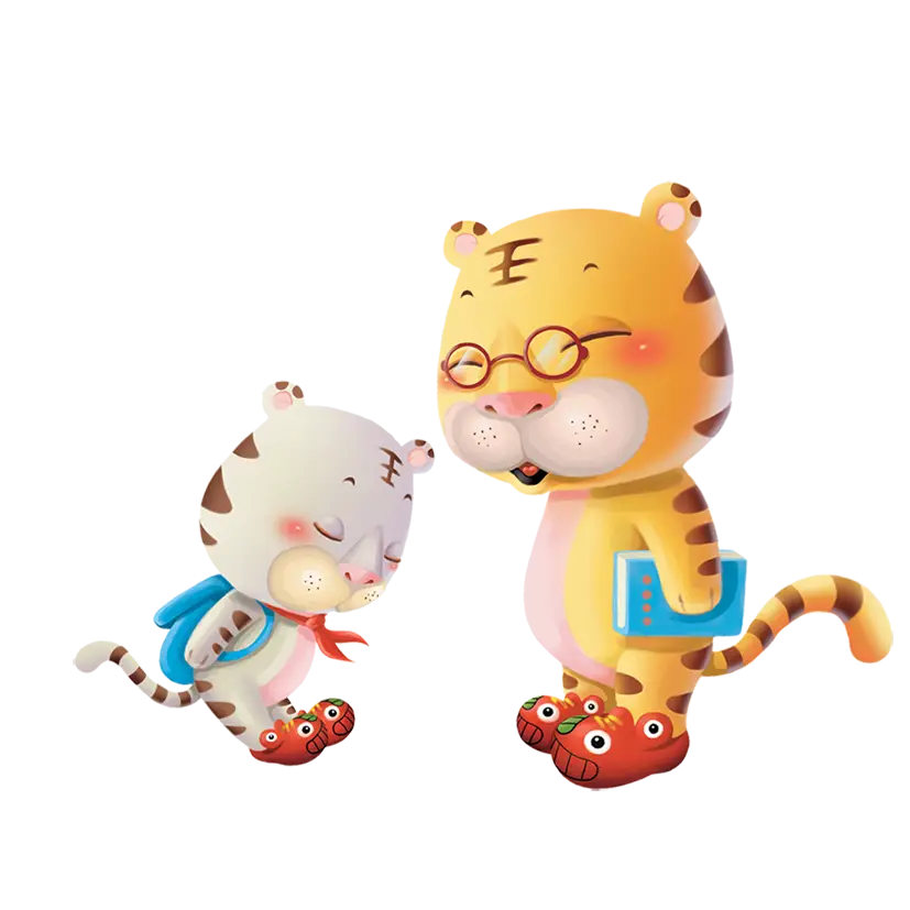 Cute Cartoon Tigers Family Illustration