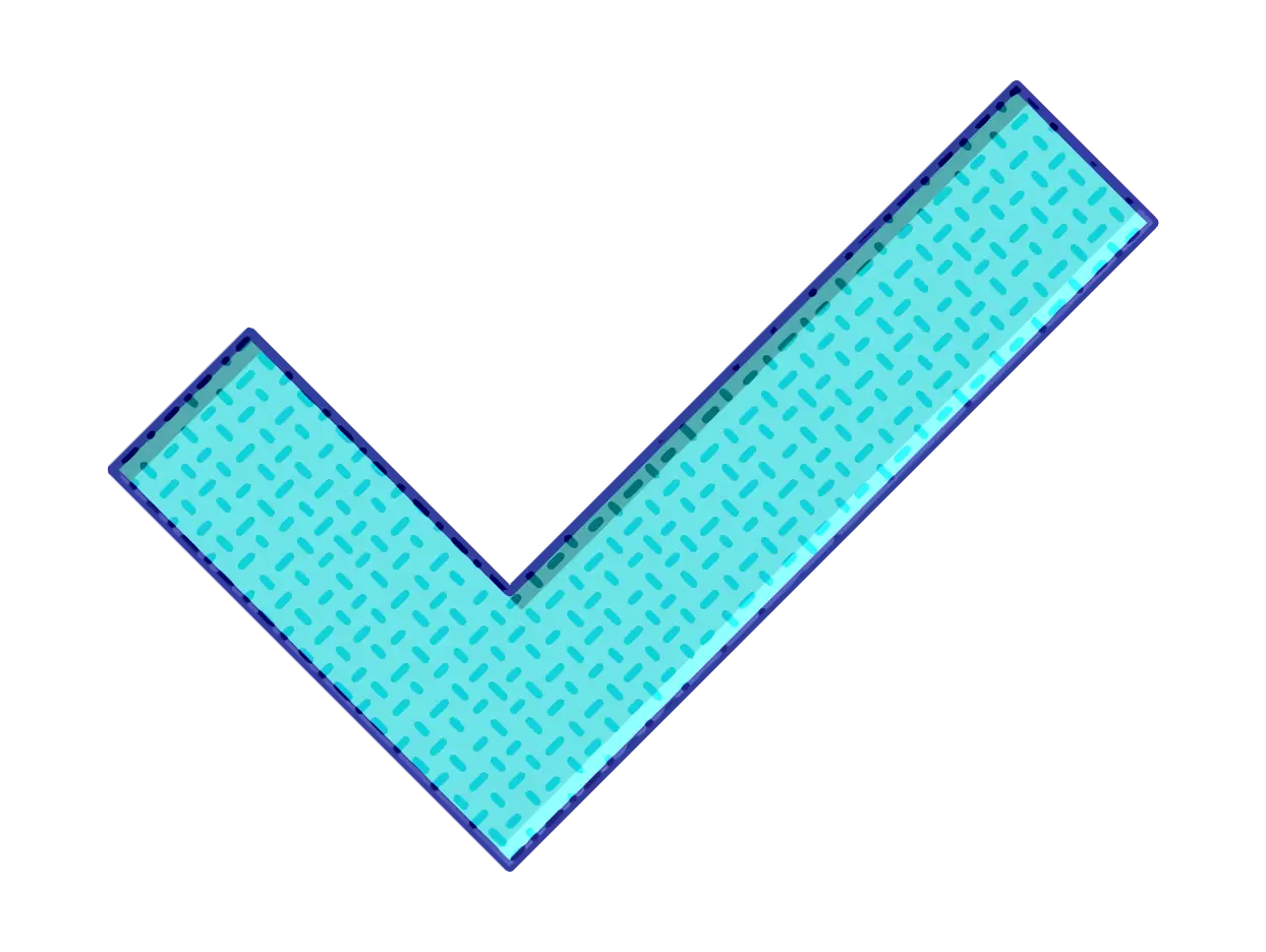 Blue Check Mark Symbol for Approval