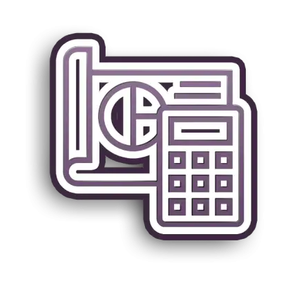 Calculator and Chart Icon for Data Analysis