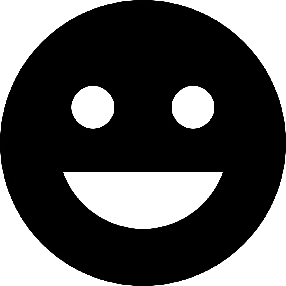 Black and White Happy Face Symbol
