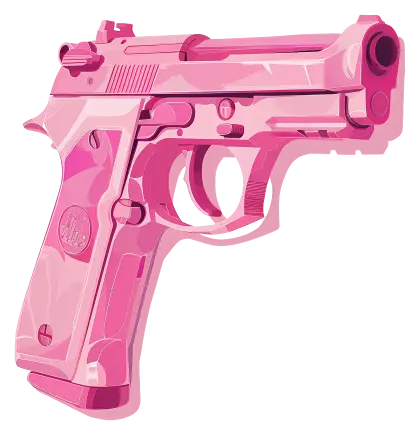 Stylized Pink Handgun Illustration