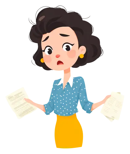 Worried Woman Holding Papers