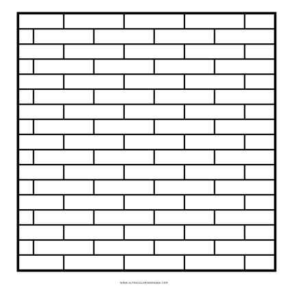 Outlined Drawing of a Brick Wall
