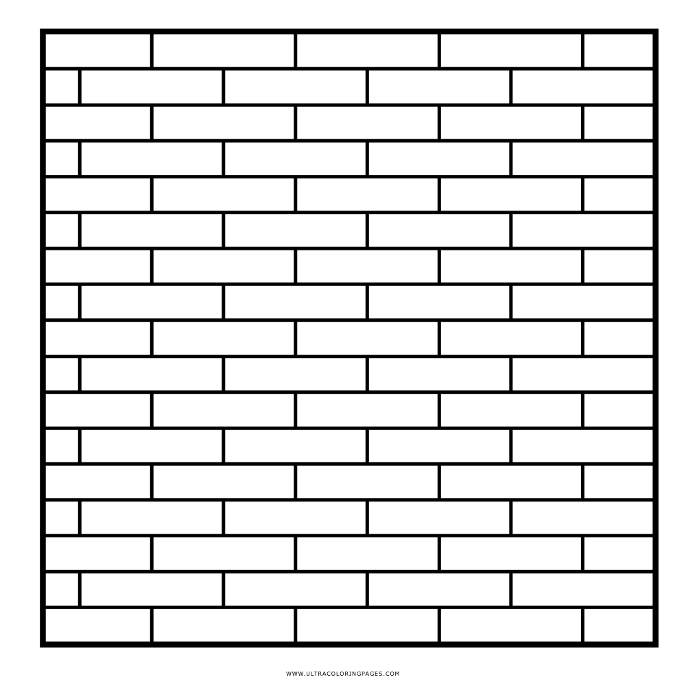 Outlined Drawing of a Brick Wall