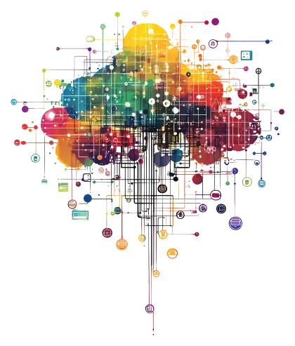 Colorful Cloud Network Diagram