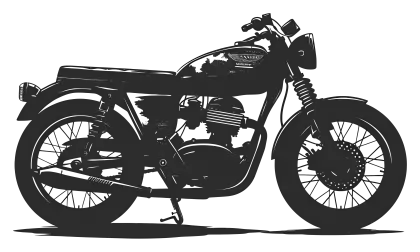 Vintage Motorcycle Silhouette Illustration
