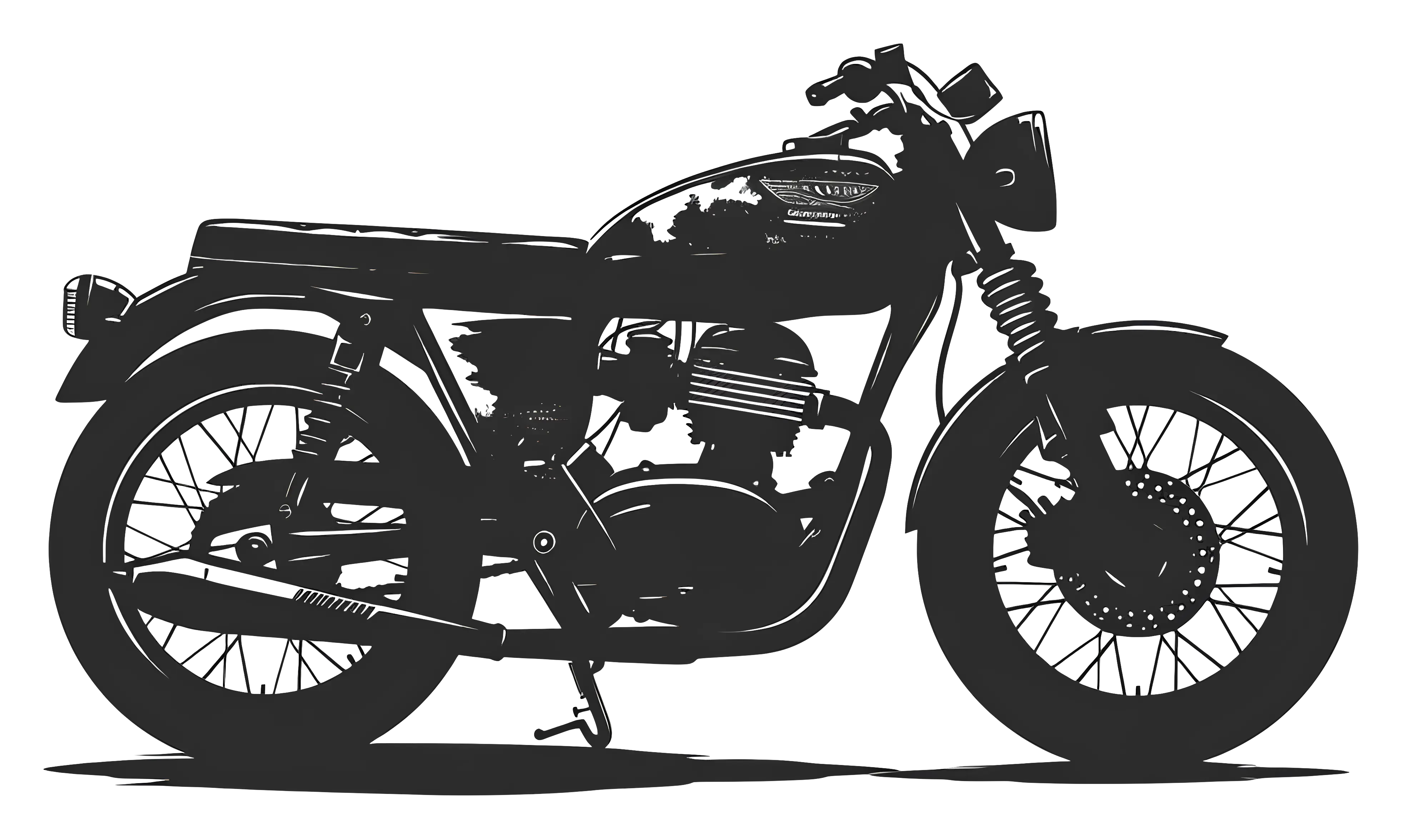 Vintage Motorcycle Silhouette Illustration