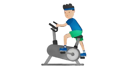 Man Working Out on Stationary Bike