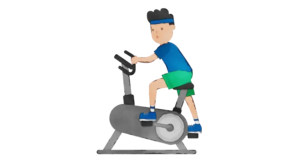 Man Working Out on Stationary Bike