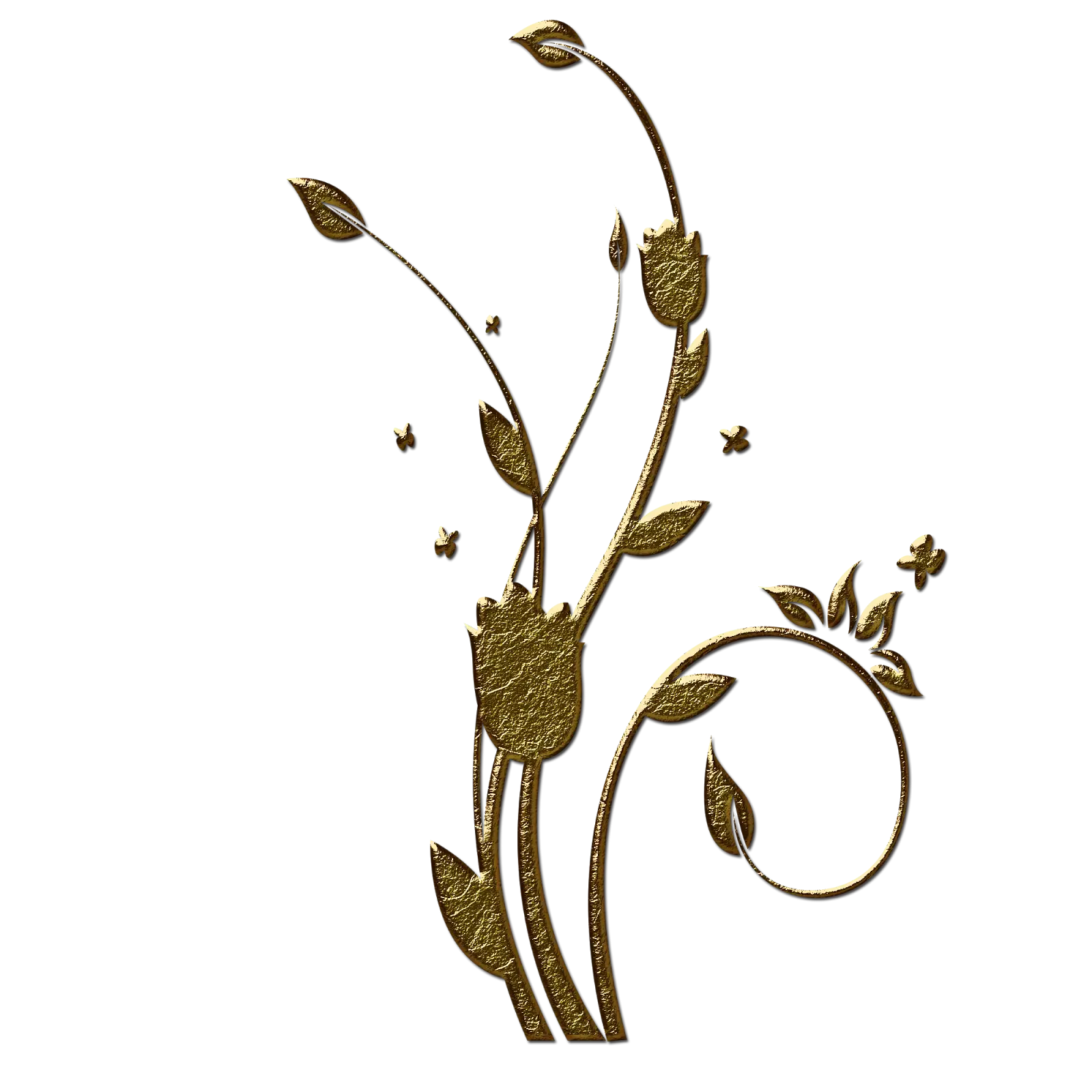 Golden Floral Decorative Design
