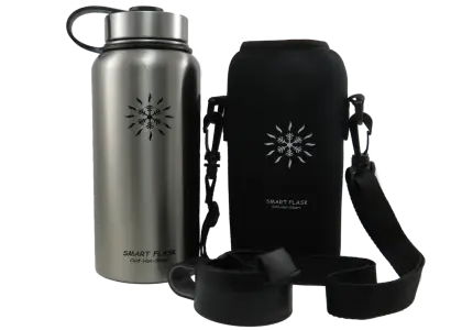 Stainless Steel Water Bottle with Cover and Strap