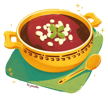 Feijoada in a Yellow Pot