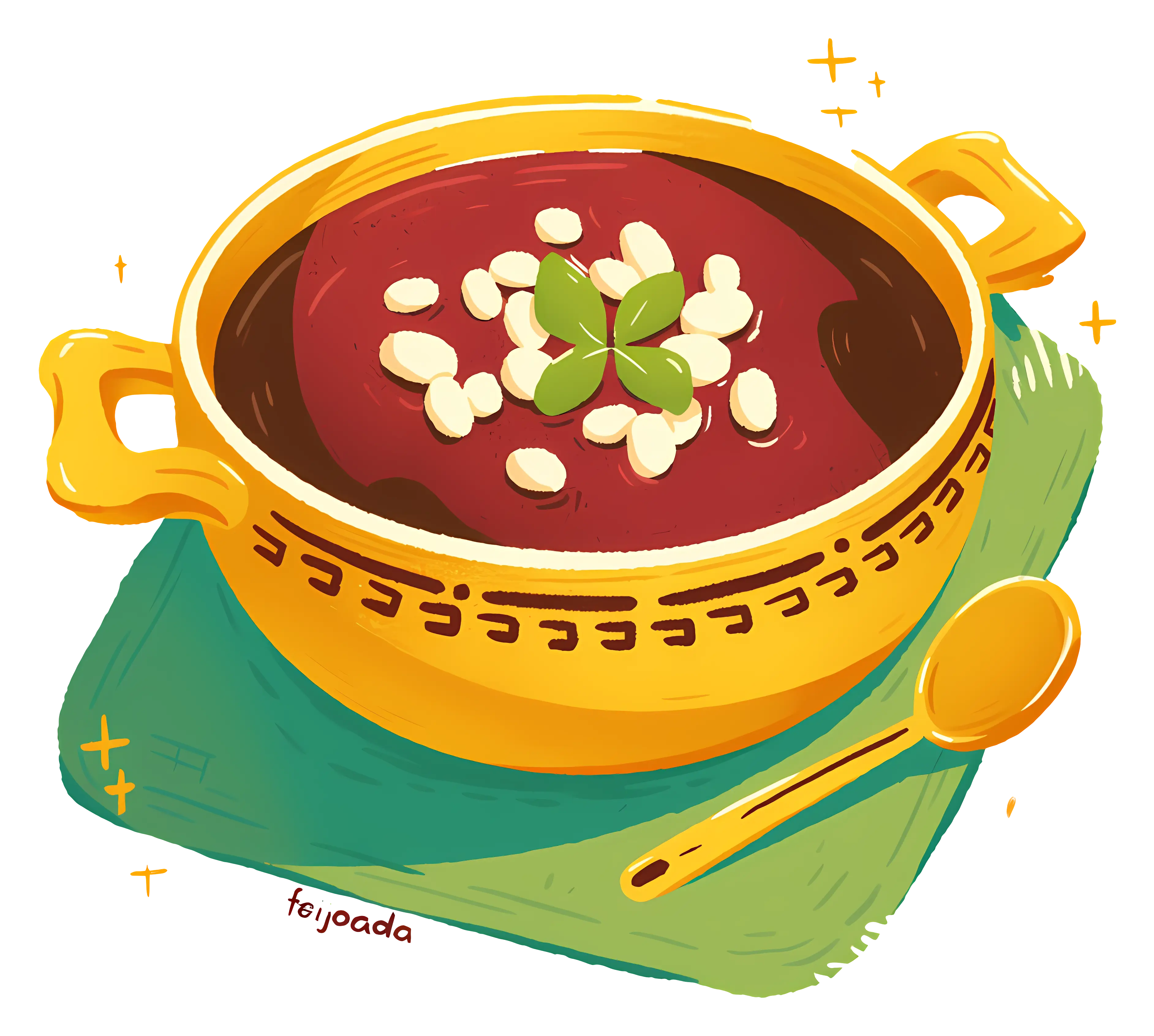 Feijoada in a Yellow Pot
