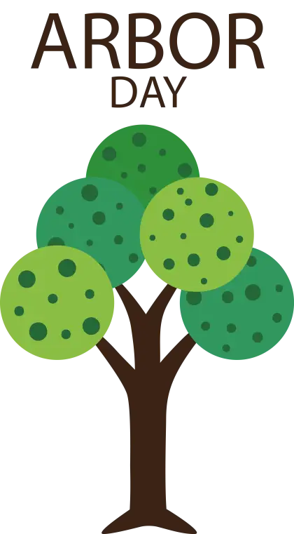 Stylized Green Tree Illustration for Arbor Day
