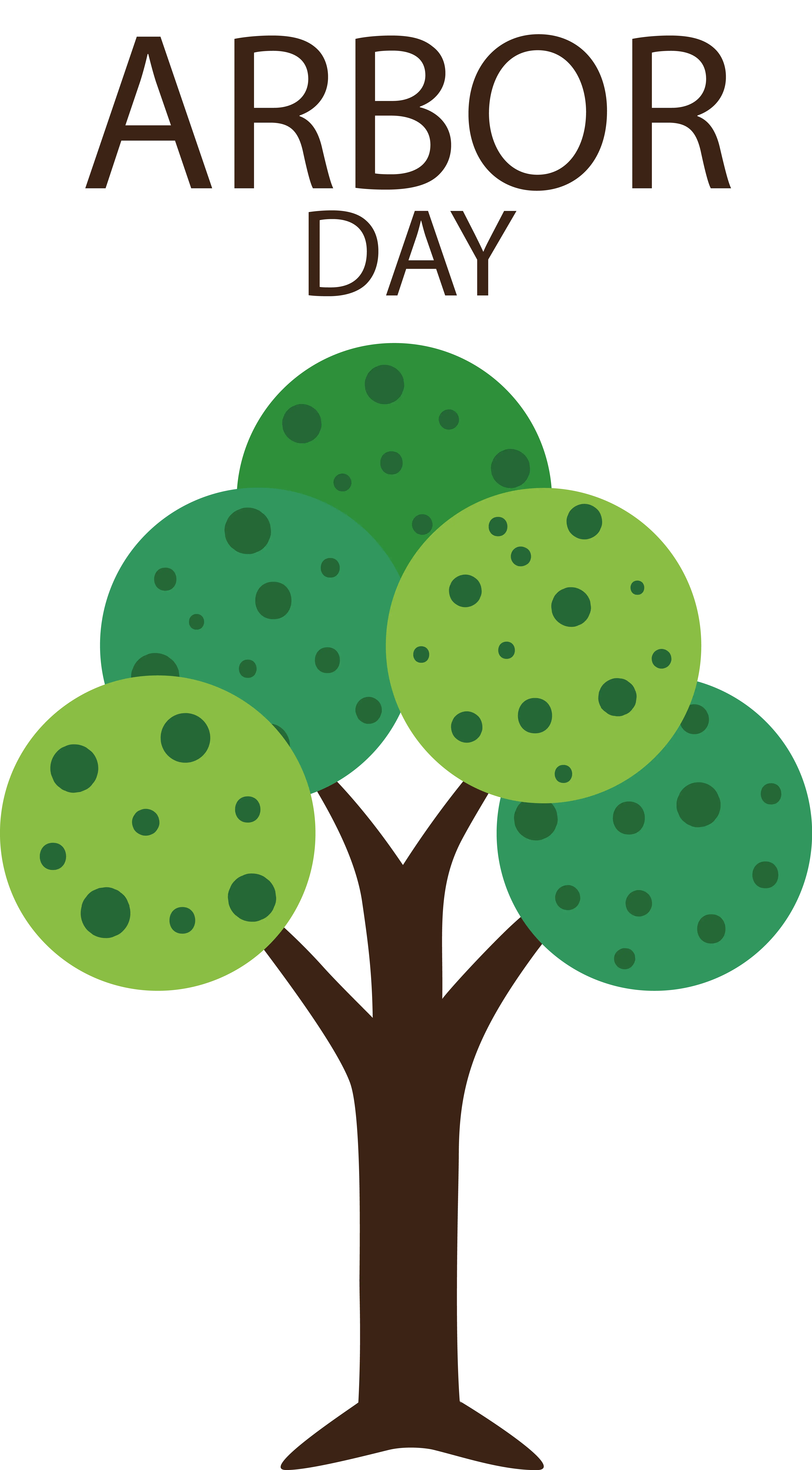 Stylized Green Tree Illustration for Arbor Day