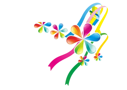 Colorful Ribbons and Flowers Decoration