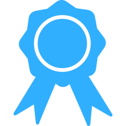 Blue Award Ribbon Symbol for Achievements