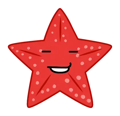 Cute Red Starfish Cartoon Illustration