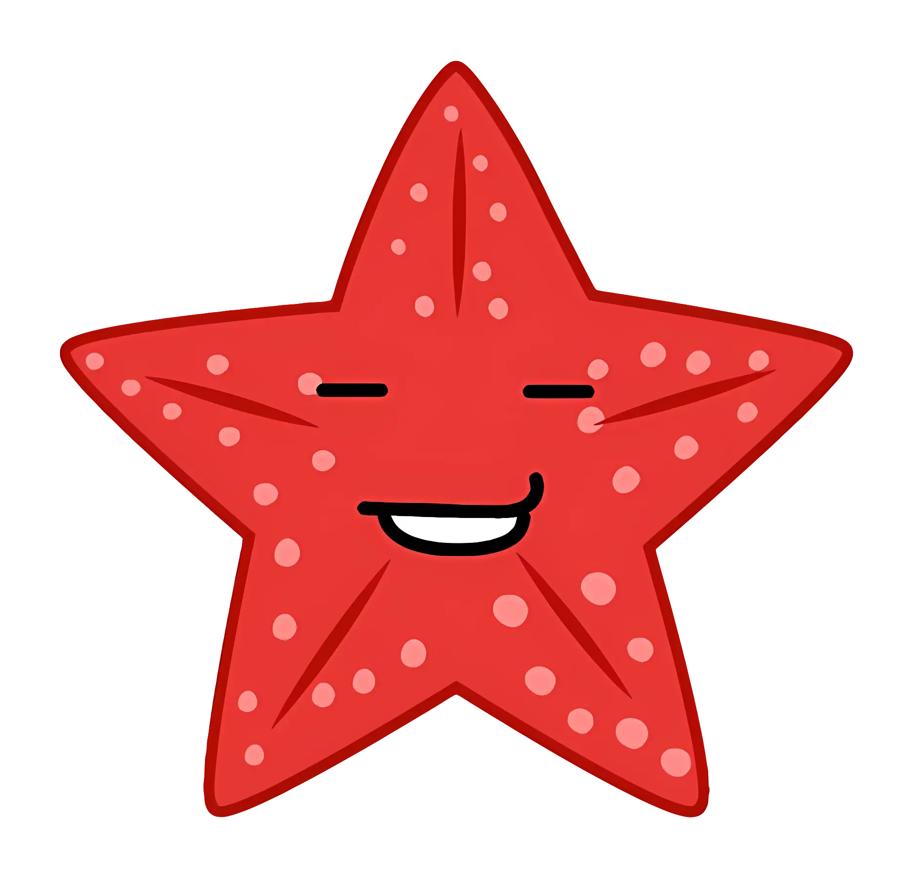 Cute Red Starfish Cartoon Illustration