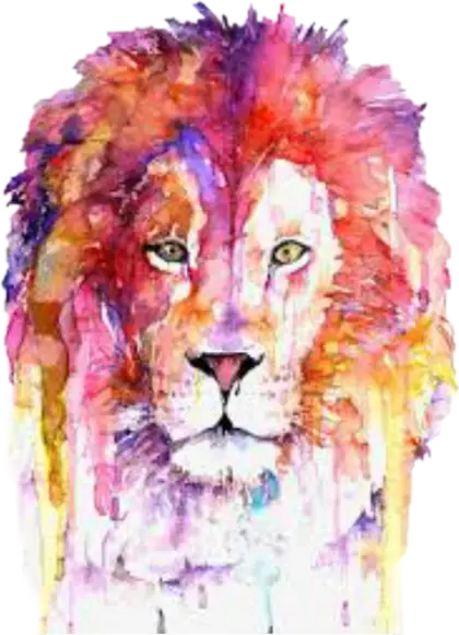 Colorful Watercolor Lion Art