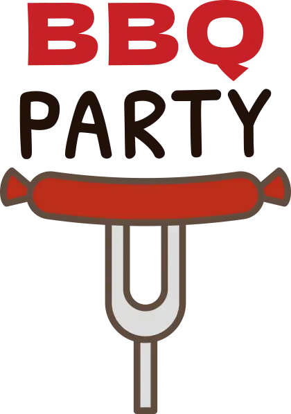 Sausage on Fork for BBQ Party Design